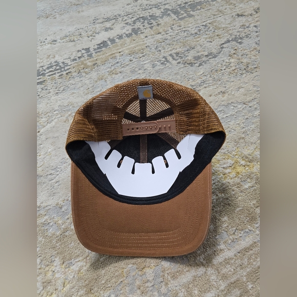 Carhartt Men's Canvas Mesh-Back Logo Graphic Cap Carhartt Brown/Oiled Walnut Hat - Picture 5 of 6